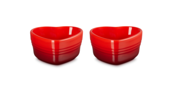 Le Heart Collection Stoneware Set of 2 Heart Ramekin 11 cm / 0.3L (Available in 2 Colours)
