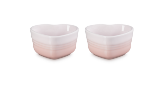 Le Heart Collection Stoneware Set of 2 Heart Ramekin 11 cm / 0.3L (Available in 2 Colours)