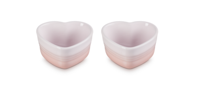 Le Heart Collection Stoneware Set of 2 Heart Ramekin 11 cm / 0.3L (Available in 2 Colours)