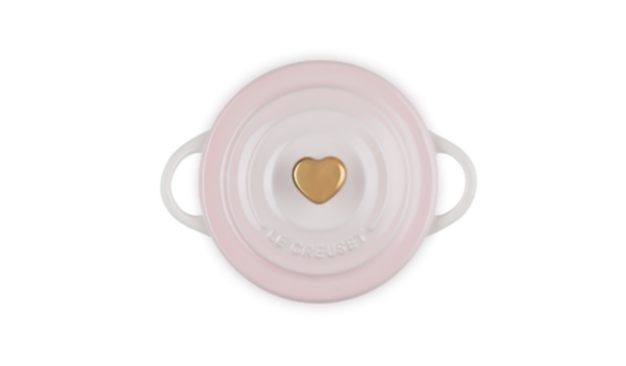 Le Creuset Heart Collection Stoneware Petite Casserole with Gold Heart Knob 10 cm / 0.25L(Available In 3 Colours)