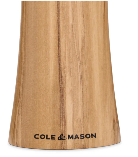 Cole & Mason Bromley Mill in Olive Wood & Stainless Steel Finish 150mm (Available in Salt and Pepper)