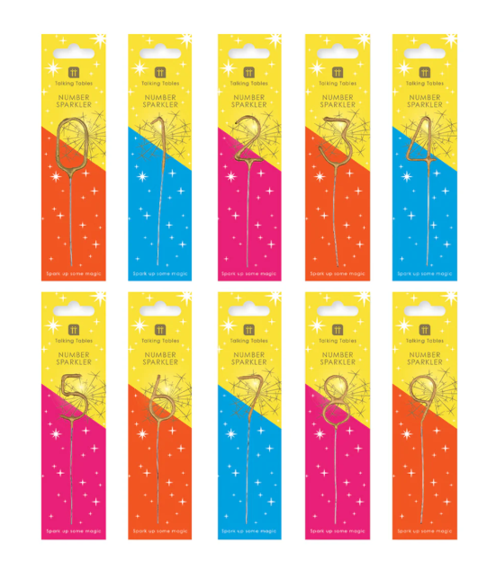 Talking Tables Birthday Brights Gold Number Sparkler