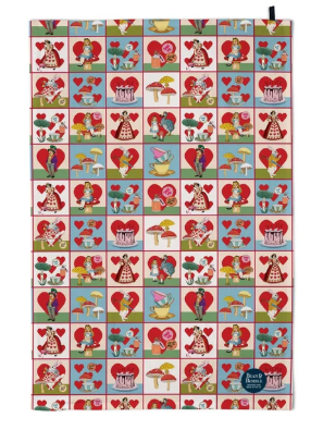 Bean & Bemble New Alice in Wonderland Check Organic Cotton Tea Towel
