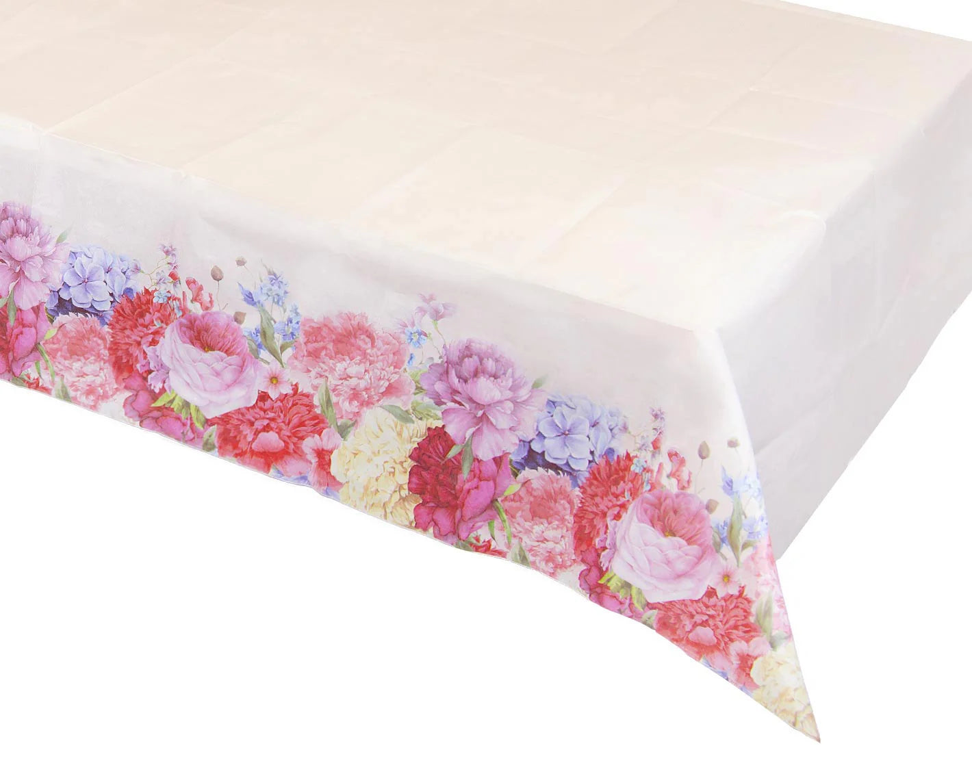 Talking Tables White, Floral Edged Paper Table Cover