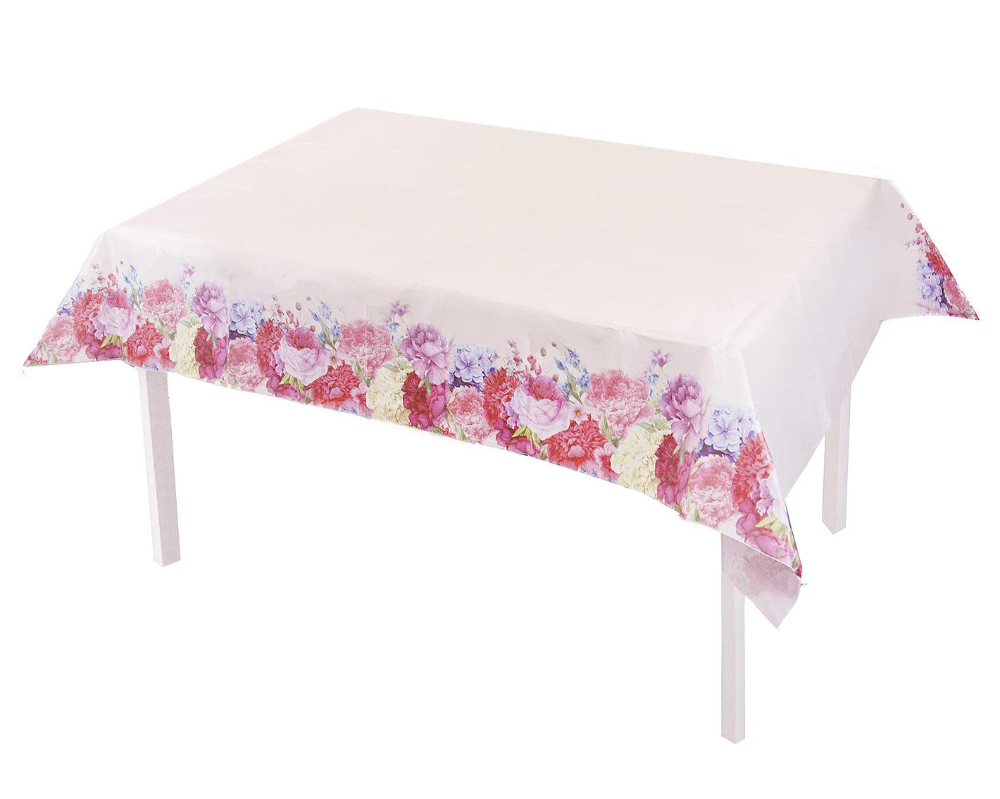 Talking Tables White, Floral Edged Paper Table Cover