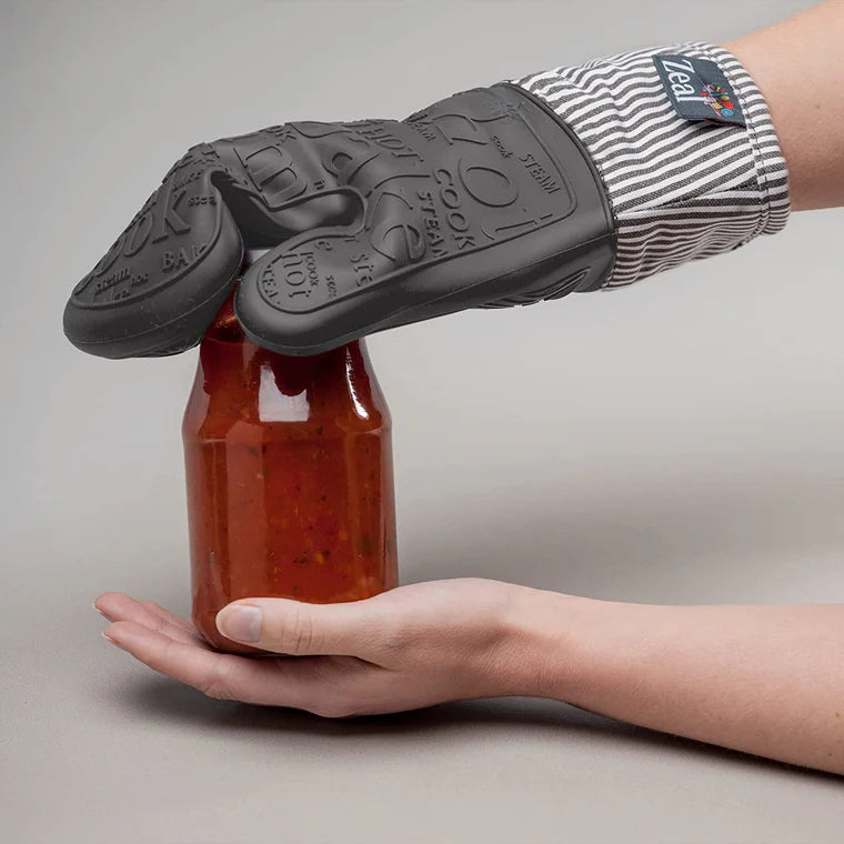 Zeal SteamStop™ Silicone Single Stripe Oven Glove, Dark Grey