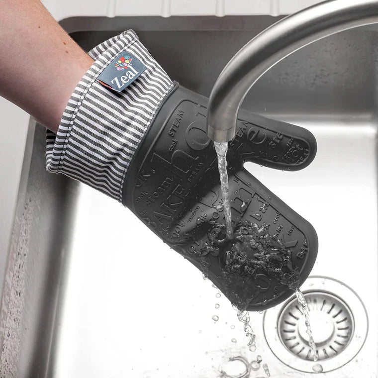 Zeal SteamStop™ Silicone Single Stripe Oven Glove, Dark Grey