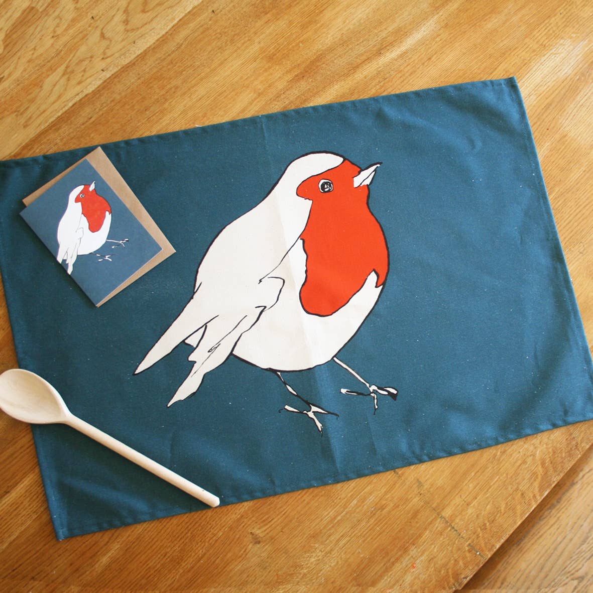 Robin Blue Tea Towel 75cm x 45cm