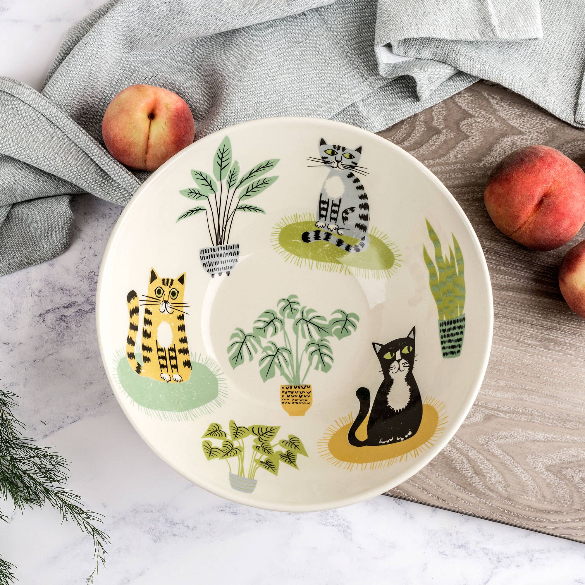 Hannah Turner Handmade Ceramic Cat Serving Bowl