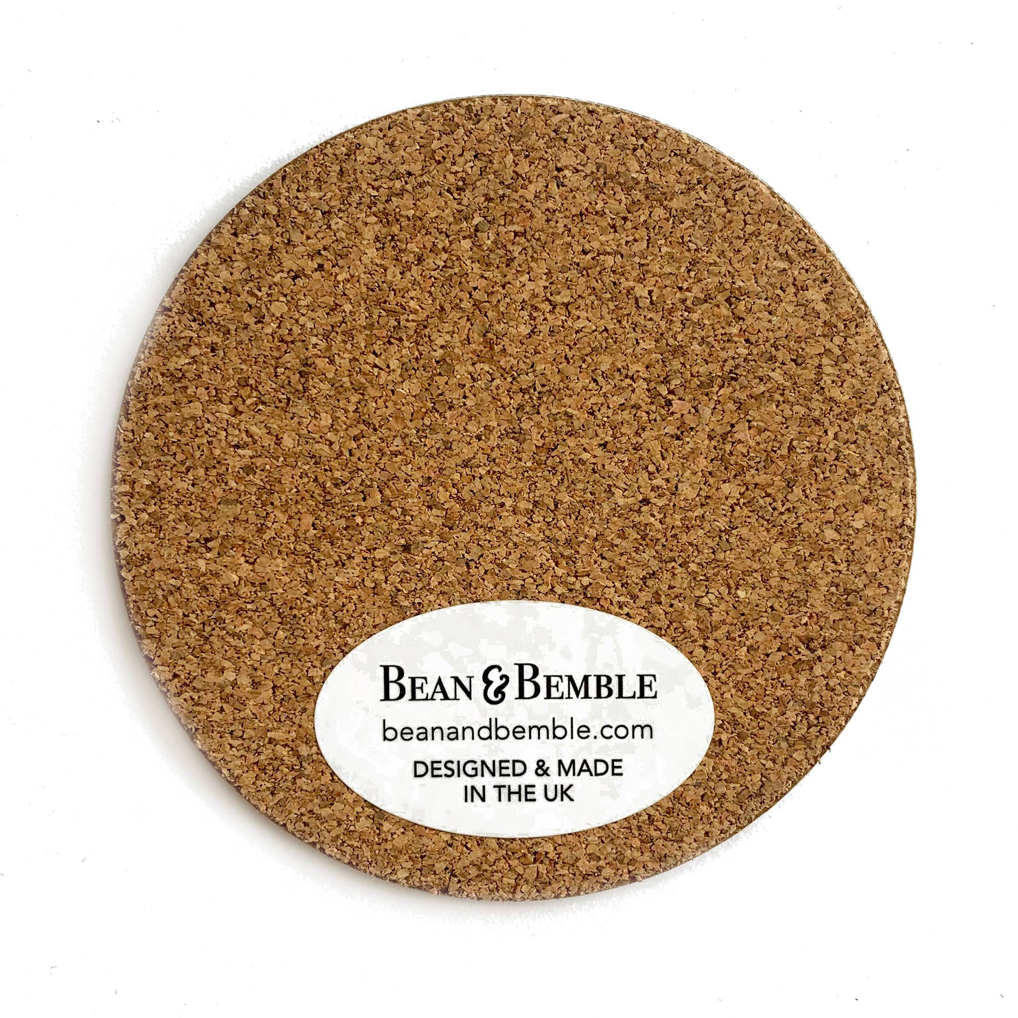 Bean & Bemble Coaster Round Melamine Wood Retro Chica Camellia Teal