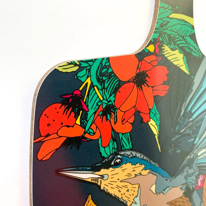 Bean & Bemble Cheese Board Double Sided Large Melamine Cherry Blossom Nuthatch