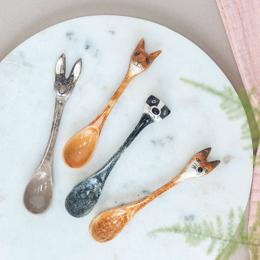 Hannah Turner Box set of four Ceramic Wildlife Spoons