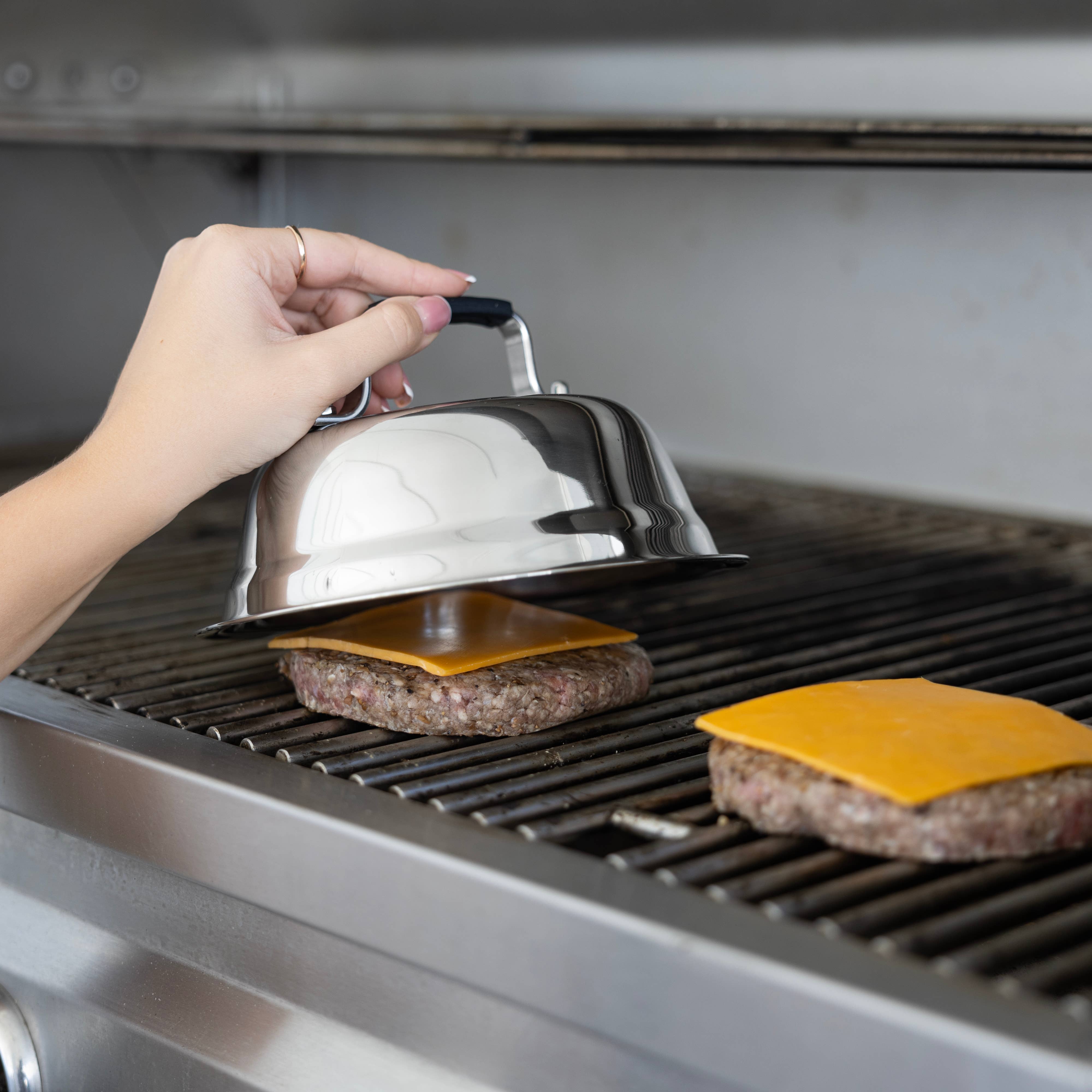 Fox Run Outset Stainless Steel Cheese Melting Dome, 7.5” x 7.5” x 4”