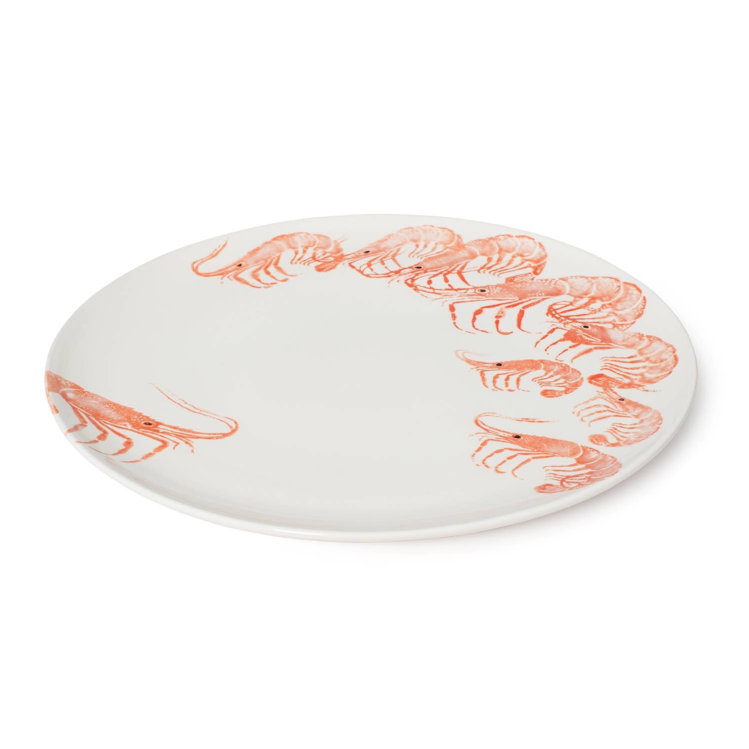 Blisshome Platter Prawns Pink | Round Ceramic Serving Platter