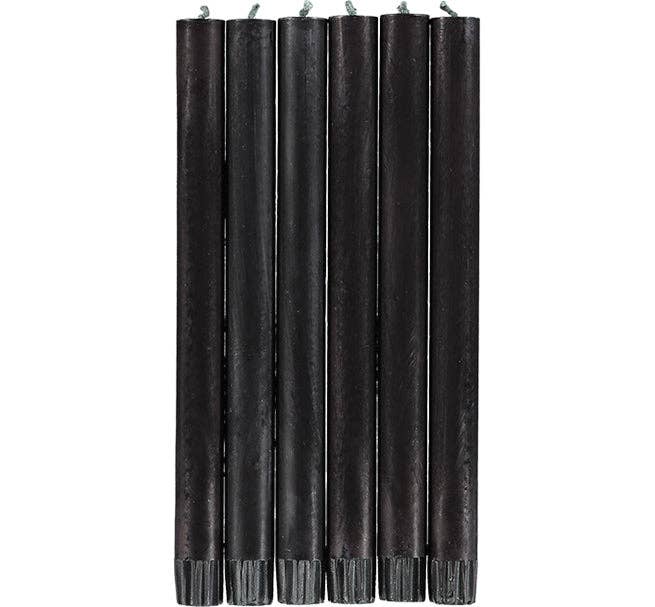 British Colour Standards Jet Black Eco Dinner Candles, 6 per pack: 6