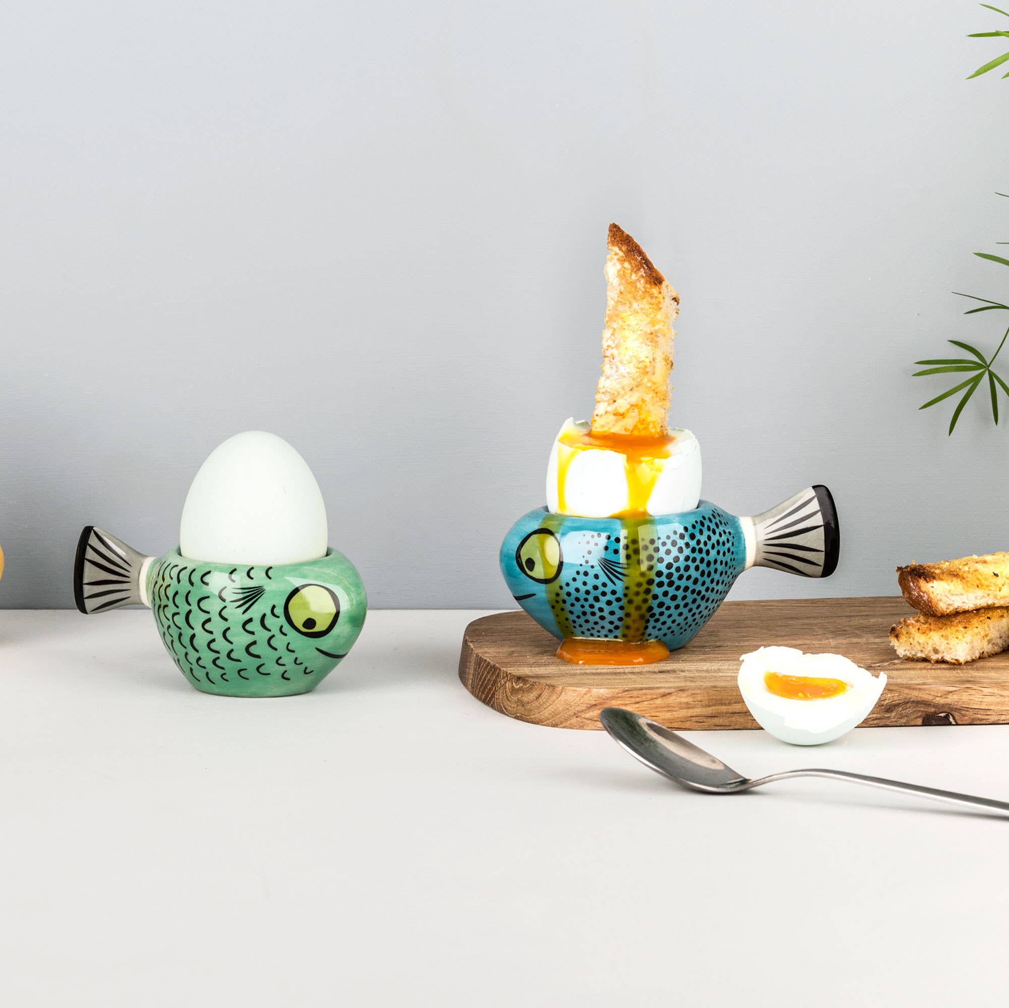 Hannah Turner Blue Fish Egg Cup