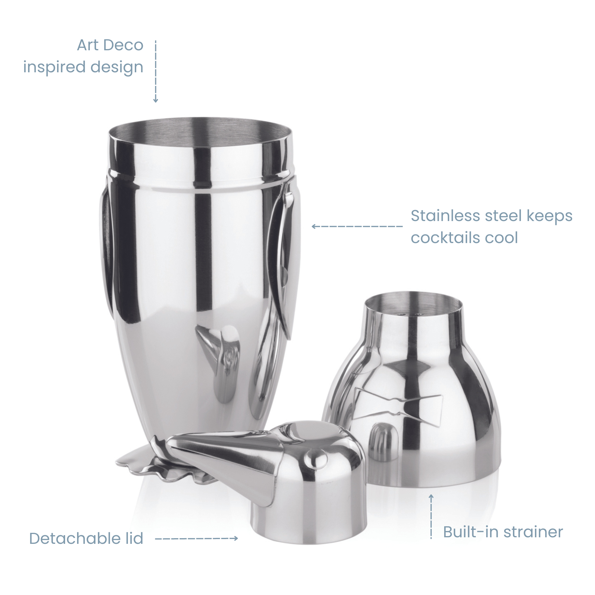Uberstar Penguin Cocktail Shaker - Stainless Steel