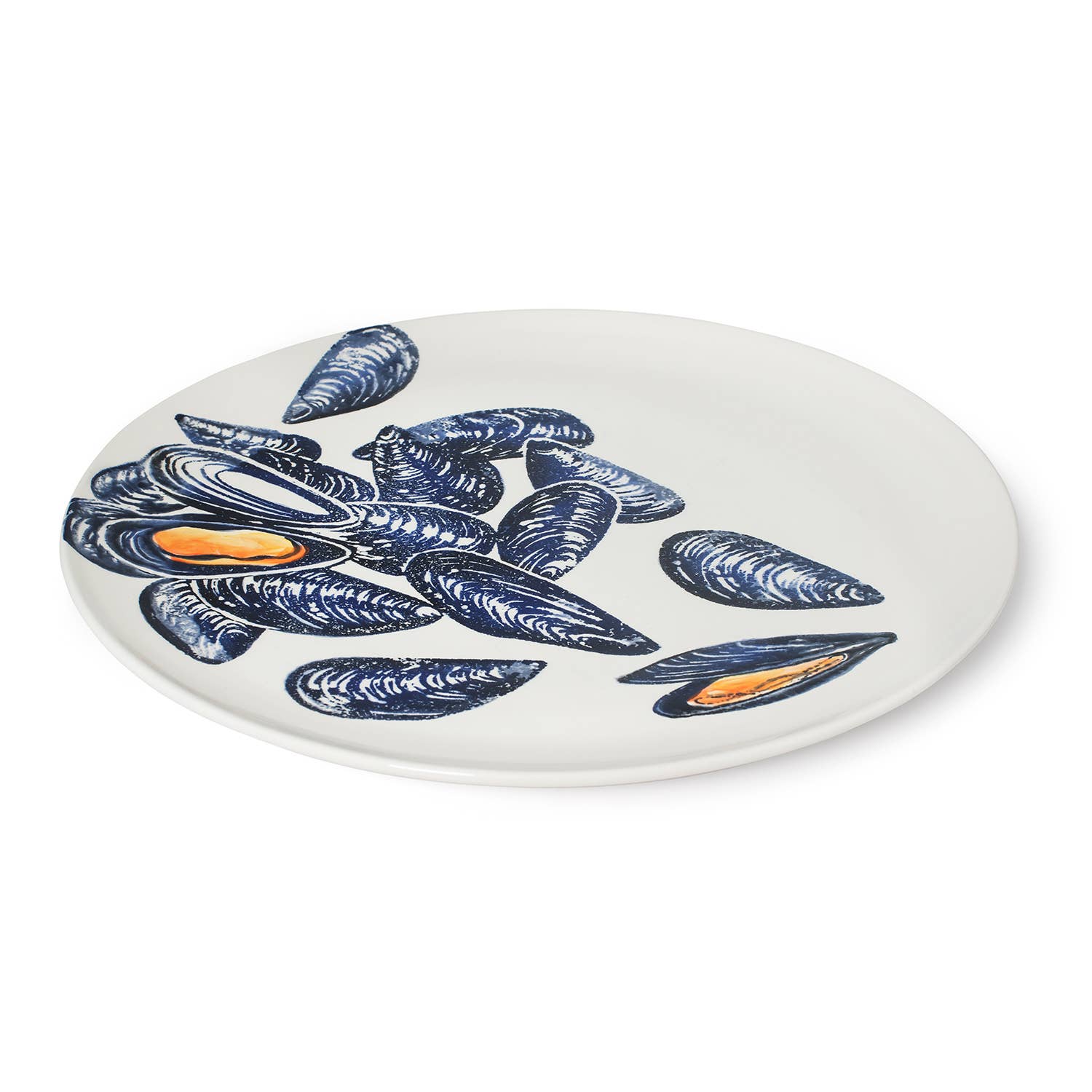 Blisshome Platter Mussels | Round Ceramic Serving Platter