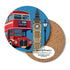 Bean & Bemble Coaster Melamine Wooden London Souvenir - London Bus Big Ben