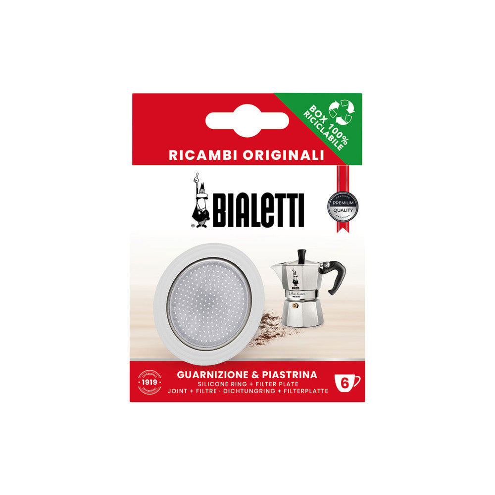 Bialetti Gasket & Filter Moka/Dama (6 Cup)