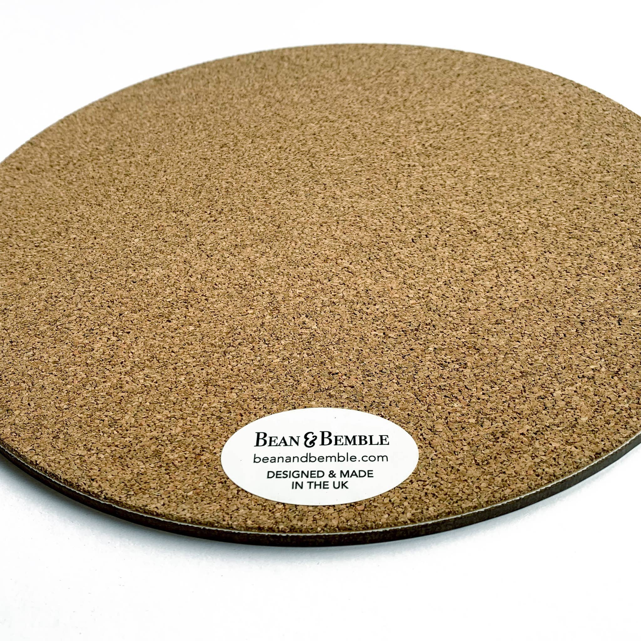 Bean & Bemble Placemat Large Round Melamine Wooden Chica Camellia Navy