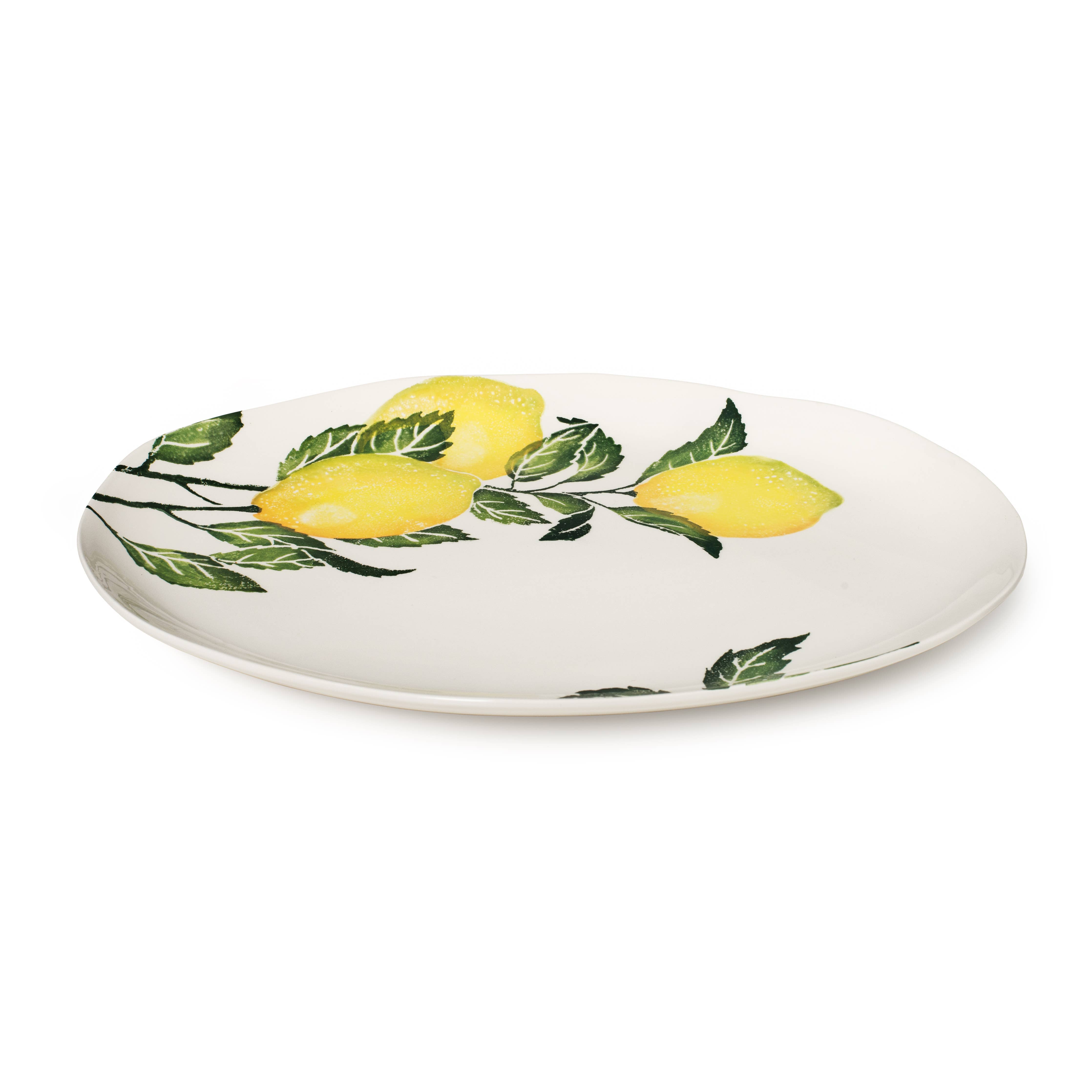 BlissHome Oval Platter, Sicilian Lemons on the Vine