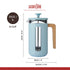 La Cafetière Pisa 8 Cup Cafetiere, Sky Blue