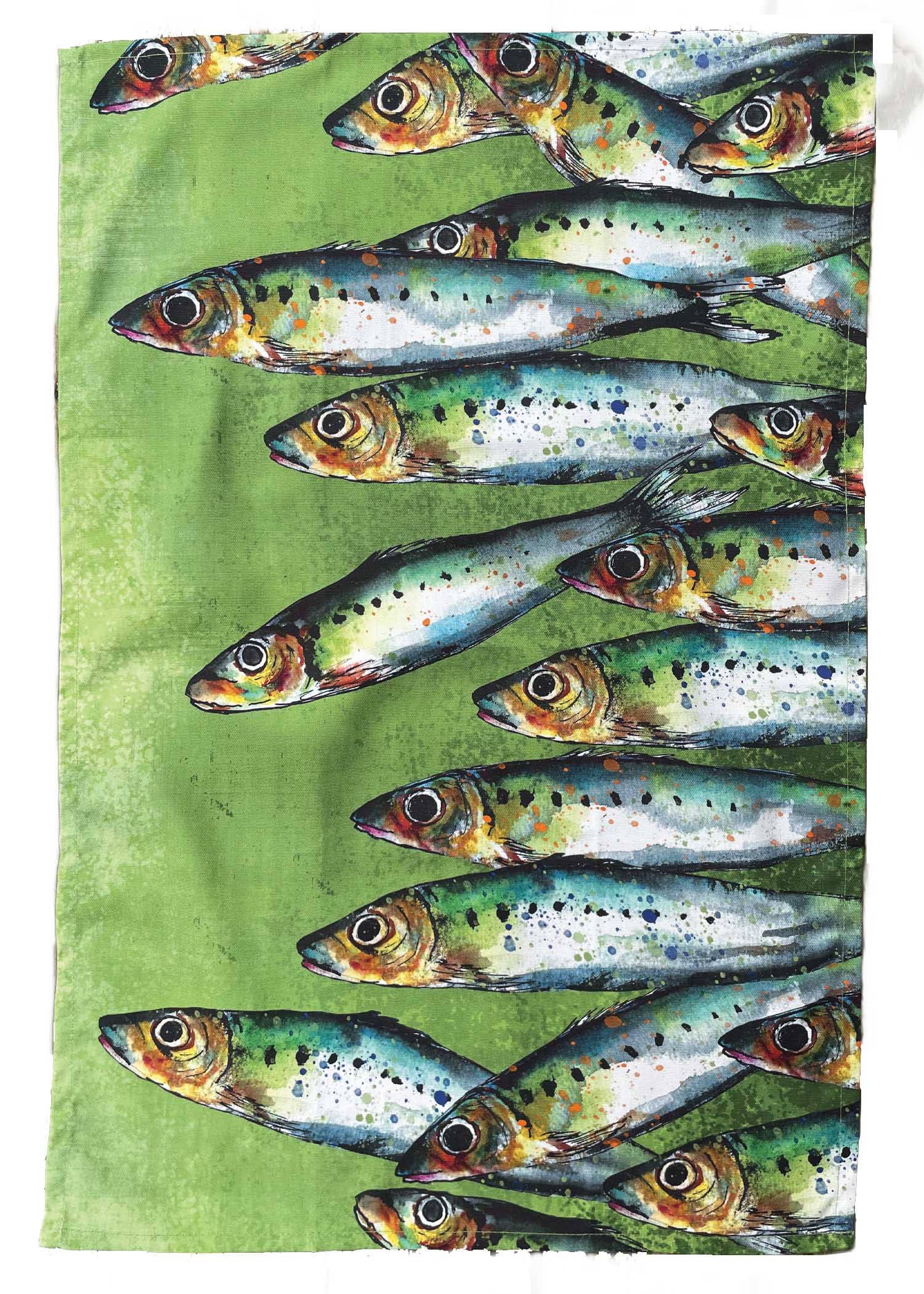 Dollyhotdogs Sardines Tea Towel