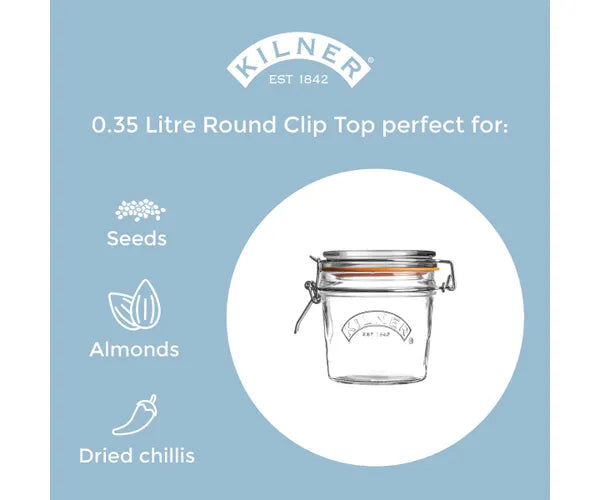 Kilner Clip Top Round Jar 0.35 Litre