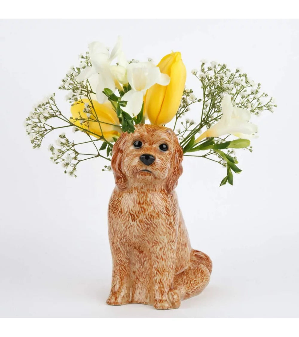 Quail Cockapoo Flower Vase Small - Apricot