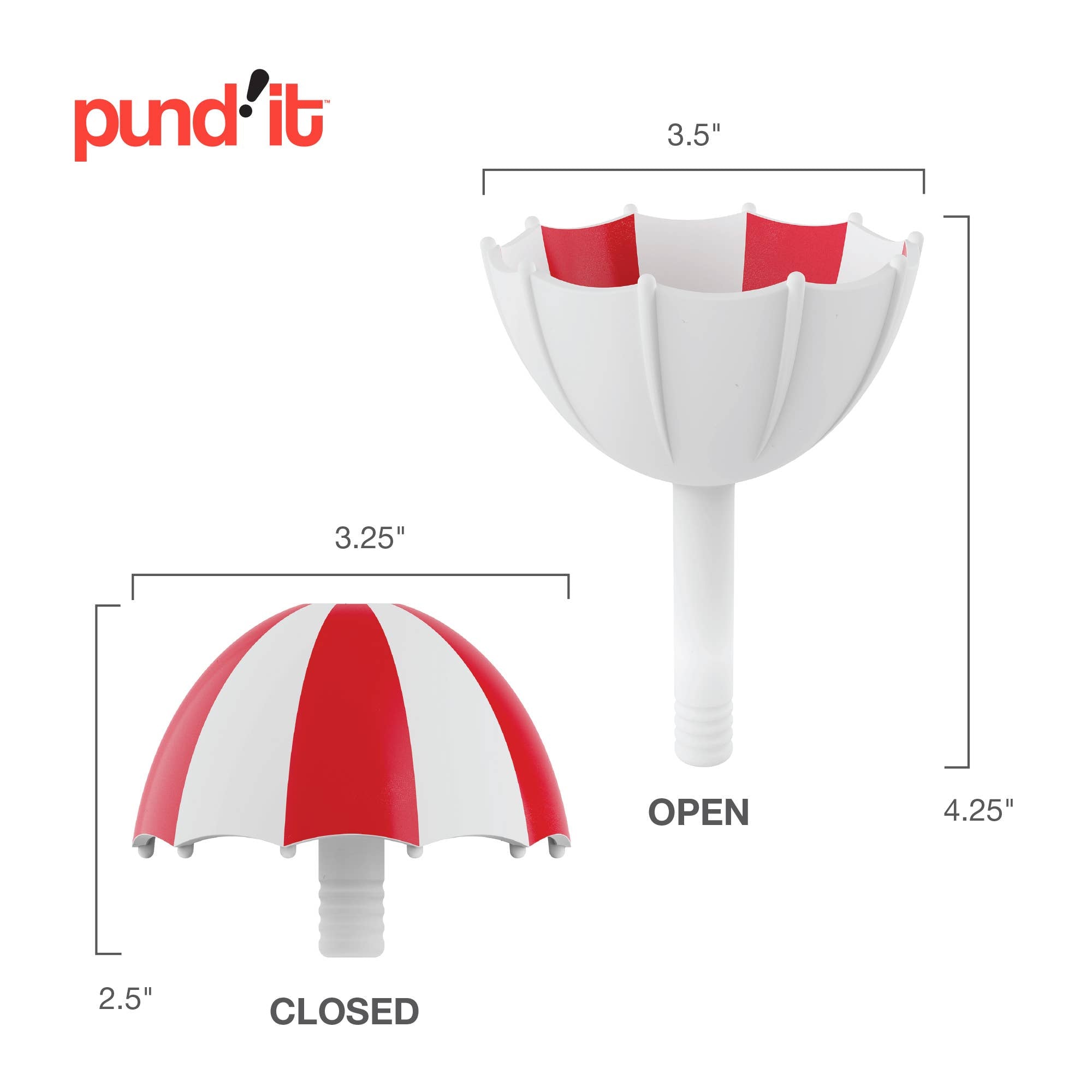 Fox Run Pund'it Funbrella, 3.5" Silicone Umbrella Themed Funnel