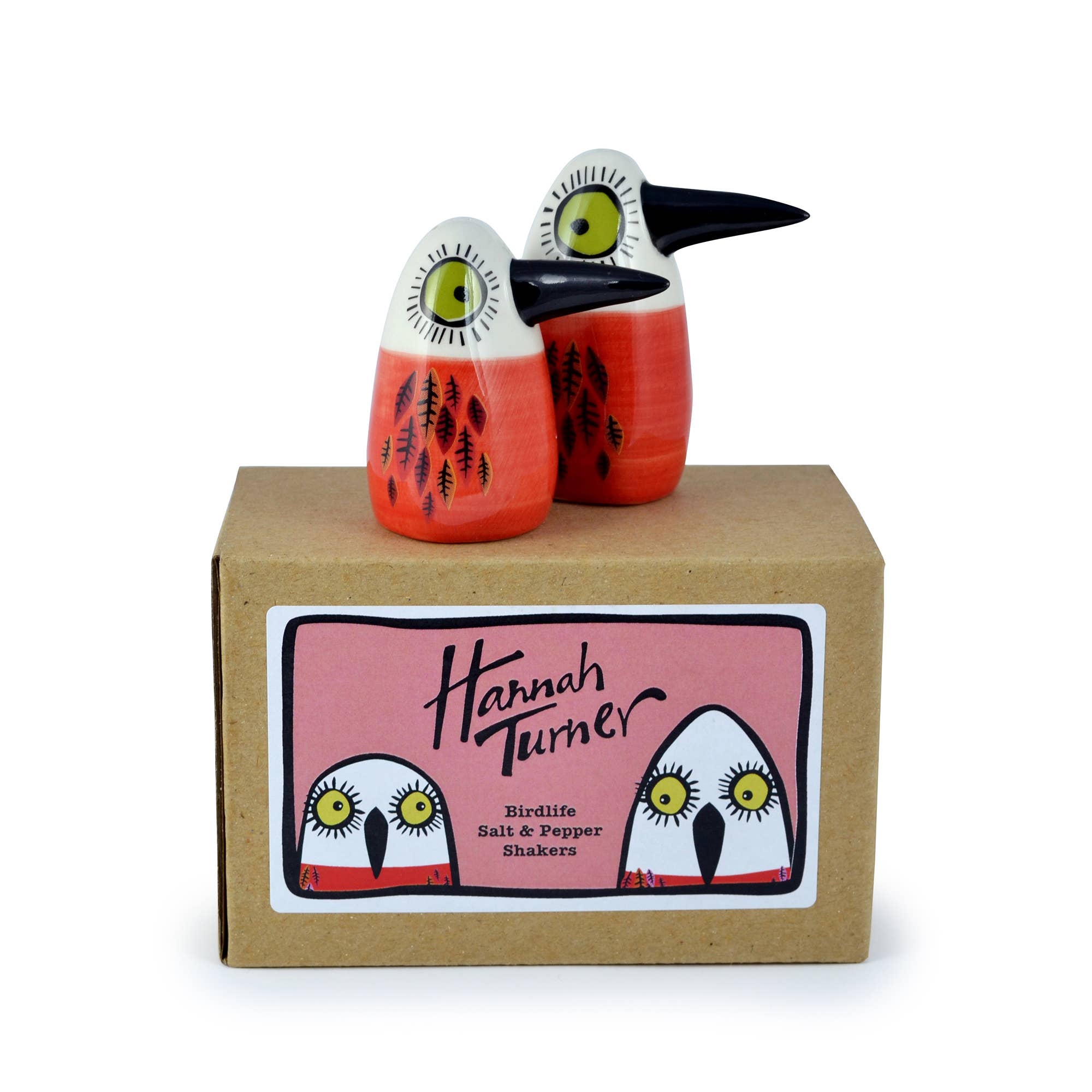 Hannah Turner Bird Salt and Pepper Shakers Red
