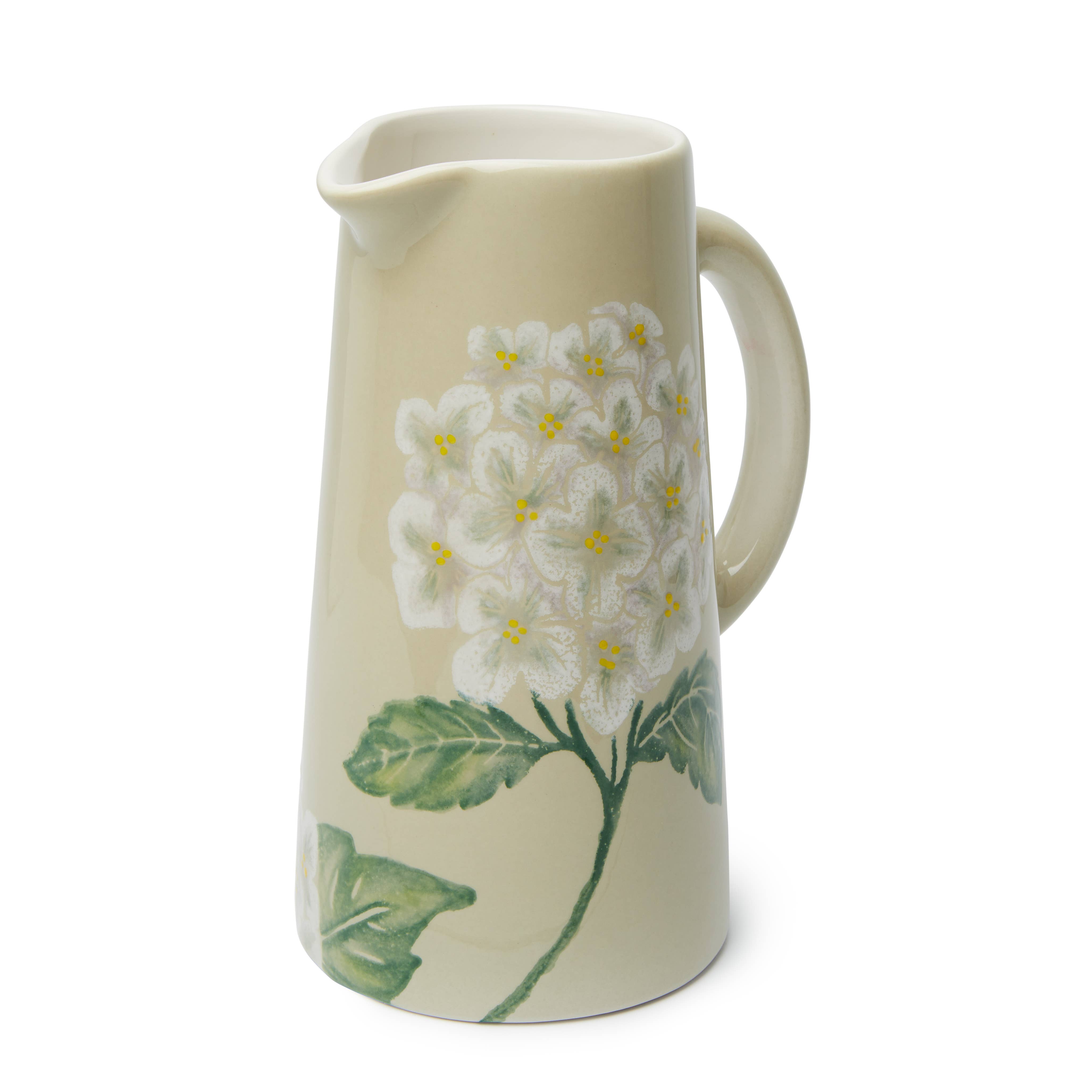 Blisshome Jug/Pitcher Grey/Green Tall Hydrangea
