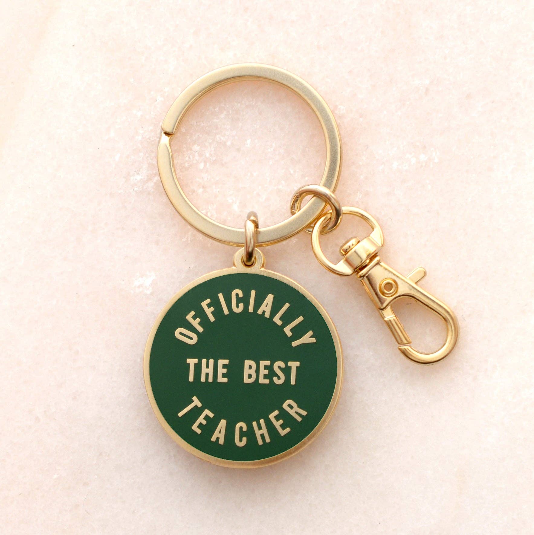 Alphabet Bags Officially the Best Teacher - Enamel Keyring