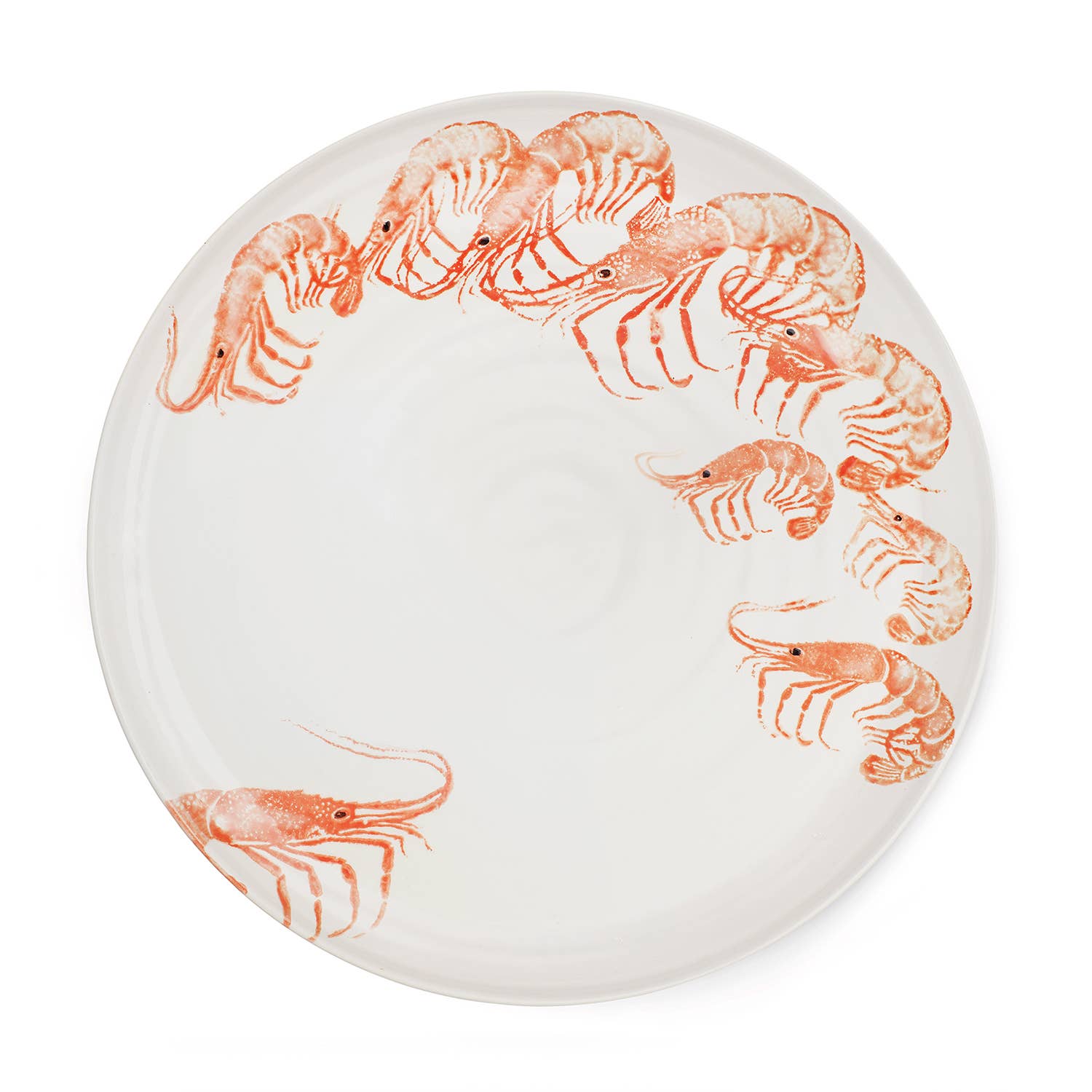 Blisshome Platter Prawns Pink | Round Ceramic Serving Platter