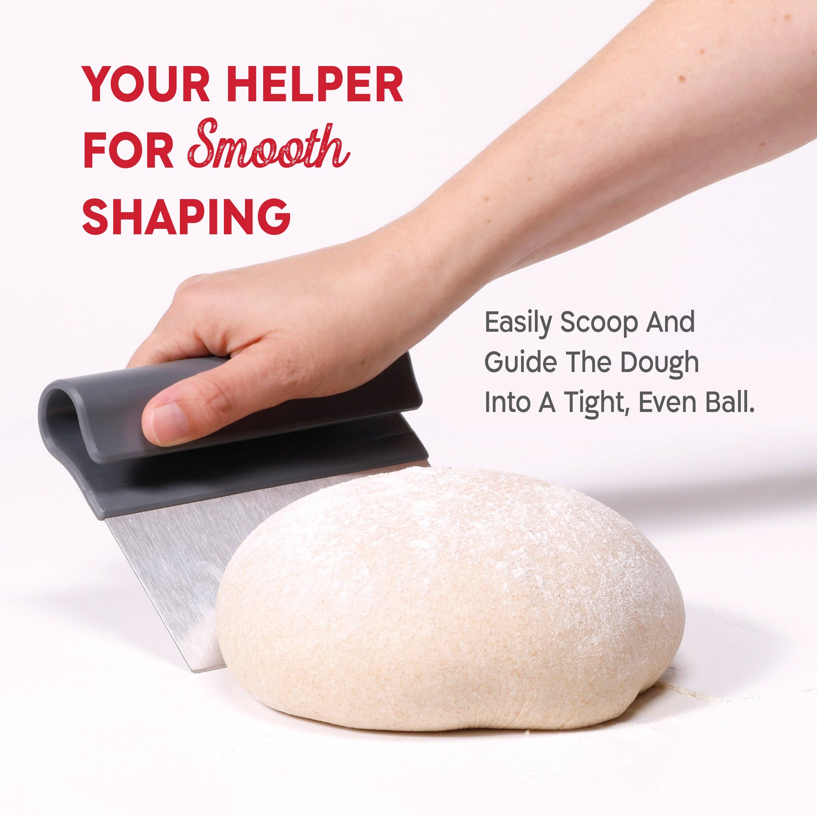 KneadAce Bench Scraper and Baker's Brush: Gray / Turquoise