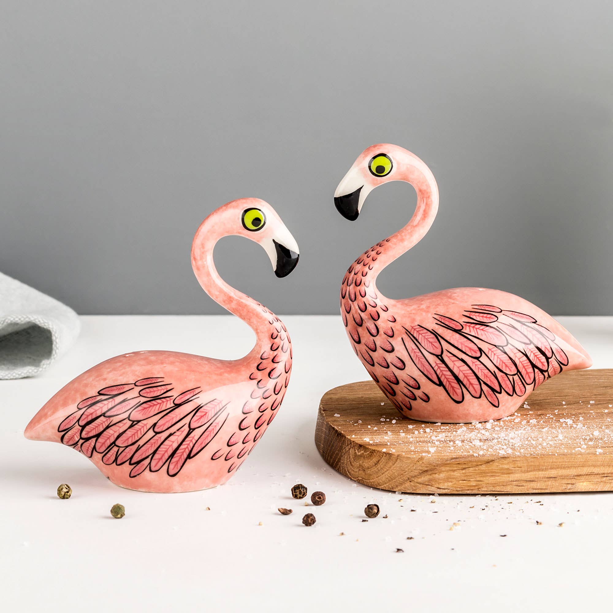 Hannah Turner Handmade Ceramic Flamingo Salt and Pepper Shakers