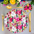 Bean & Bemble Placemat Large Round Melamine Vivid Garden Blooms Patterned