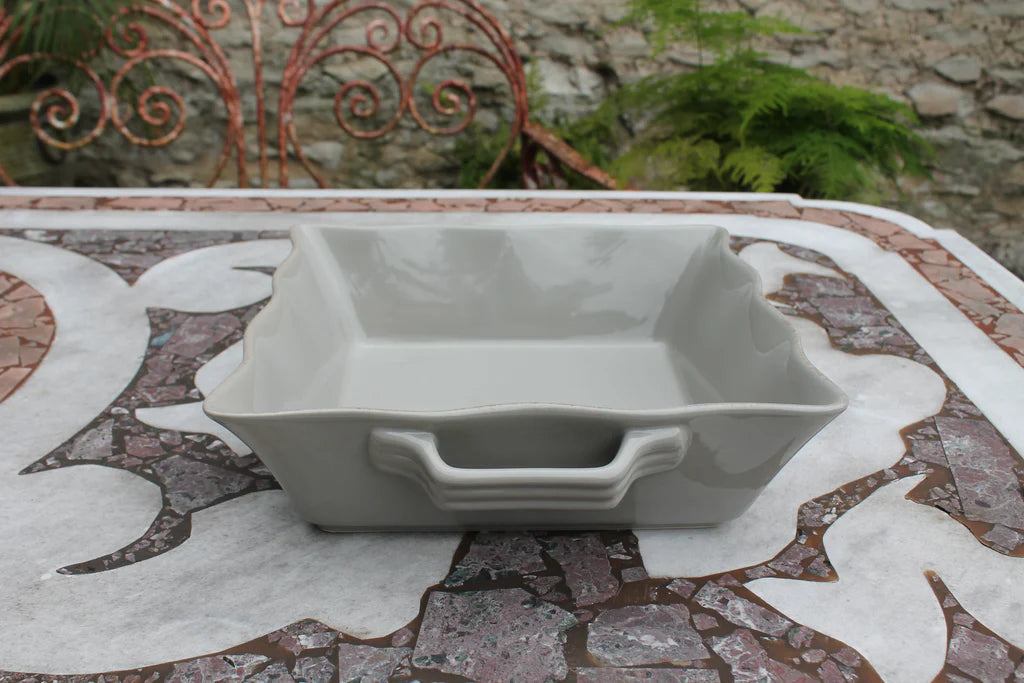 Ceramic Ovenware Dish Large Square Taupe 26 x 26 x 8cm