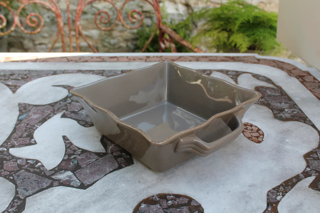 Ceramic Ovenware Dish Small Square Mink, 20 x 20 x 7cm