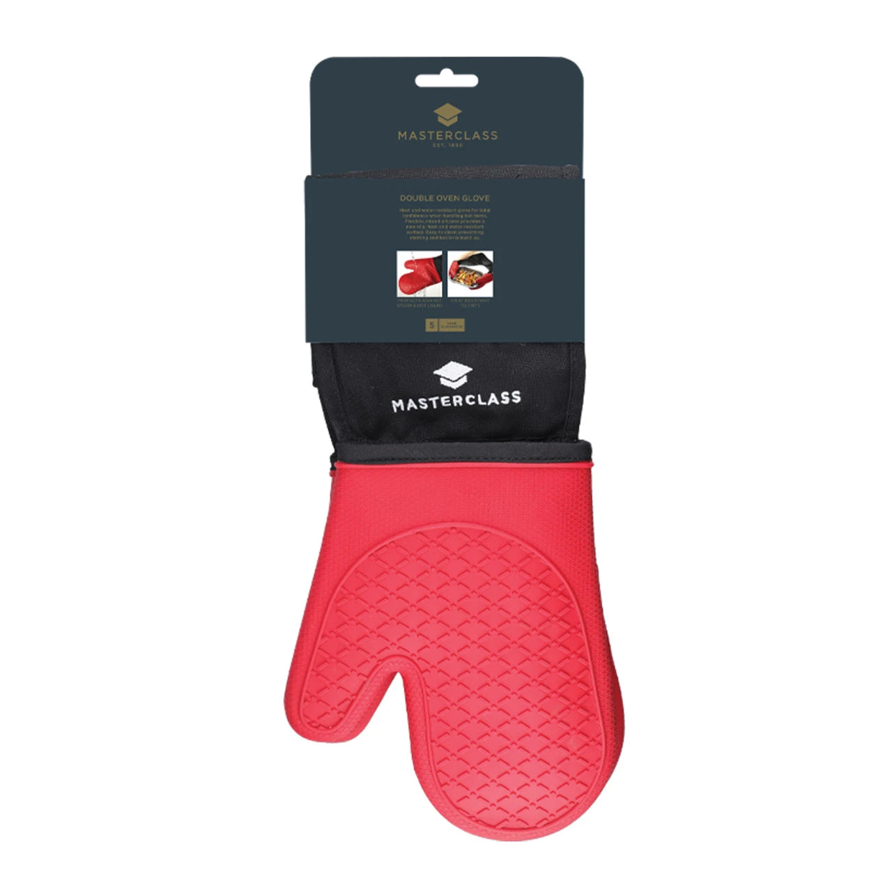 MasterClass Red Silicone Double Oven Glove