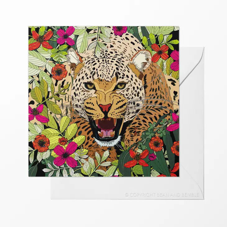 Bean & Bemble Greeting Card Eco Friendly Wild Cat Jungle Leopard