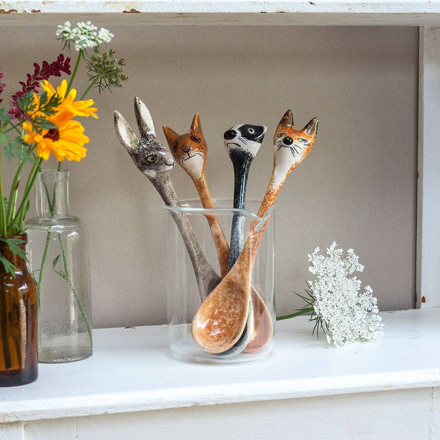 Hannah Turner Box set of four Ceramic Wildlife Spoons