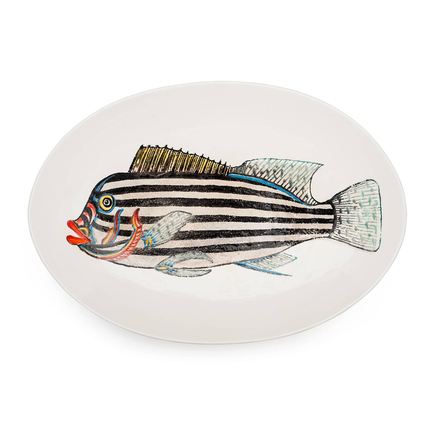 Blisshome Fantastical Fish Large Oval Serving Bowl
