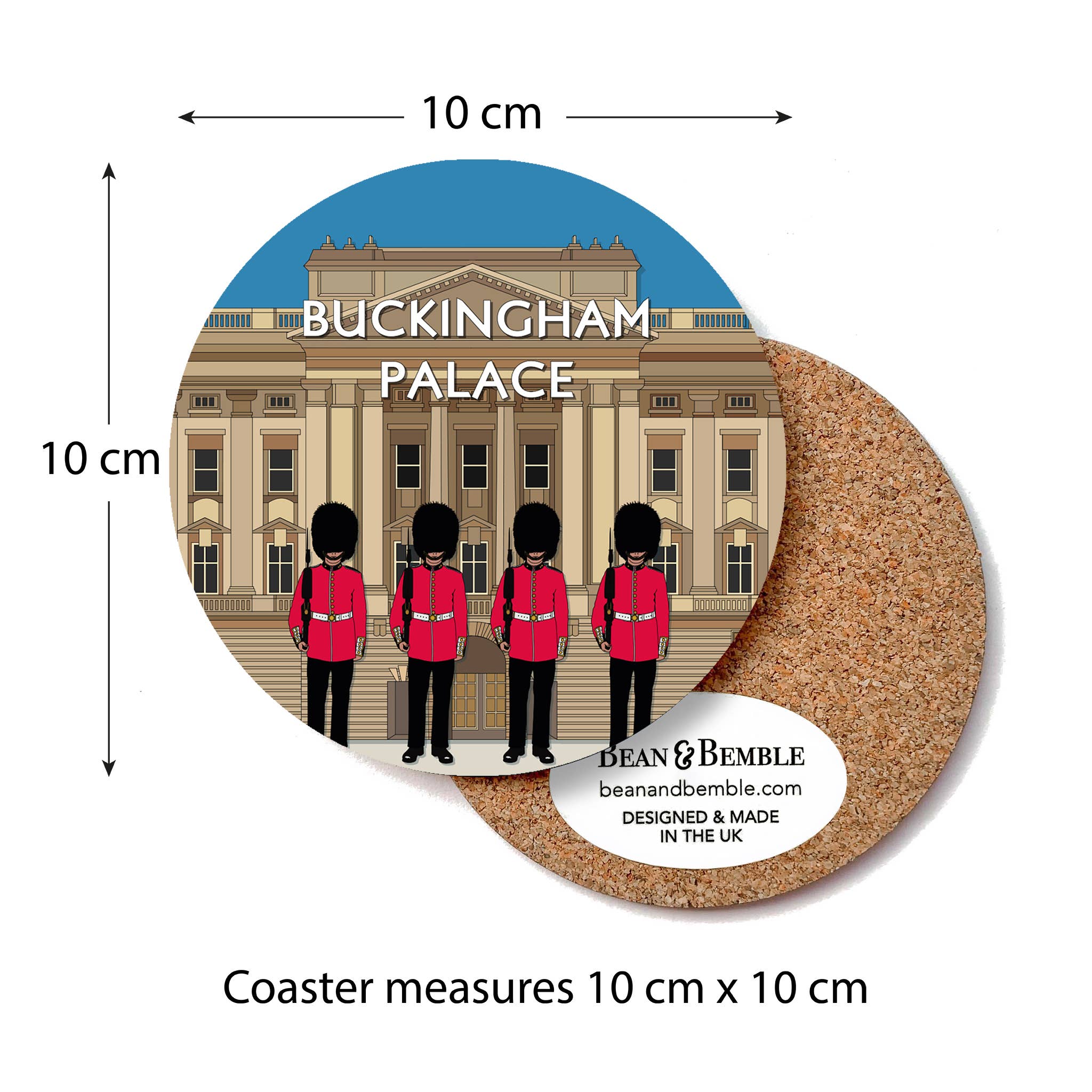 Bean & Bemble Coaster Melamine Wooden London Souvenir - Buckingham Palace