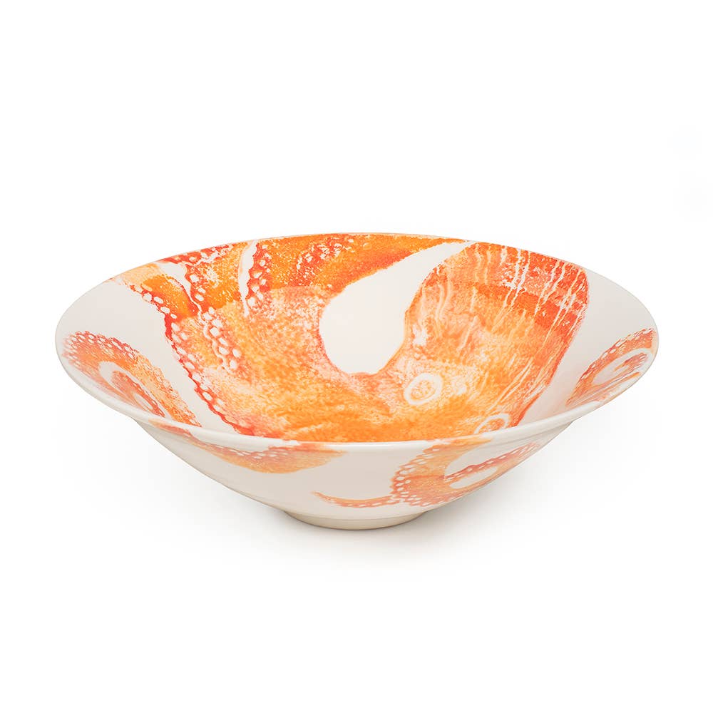 Creatures Octopus Salad Bowl Orange | Ceramic Bowl