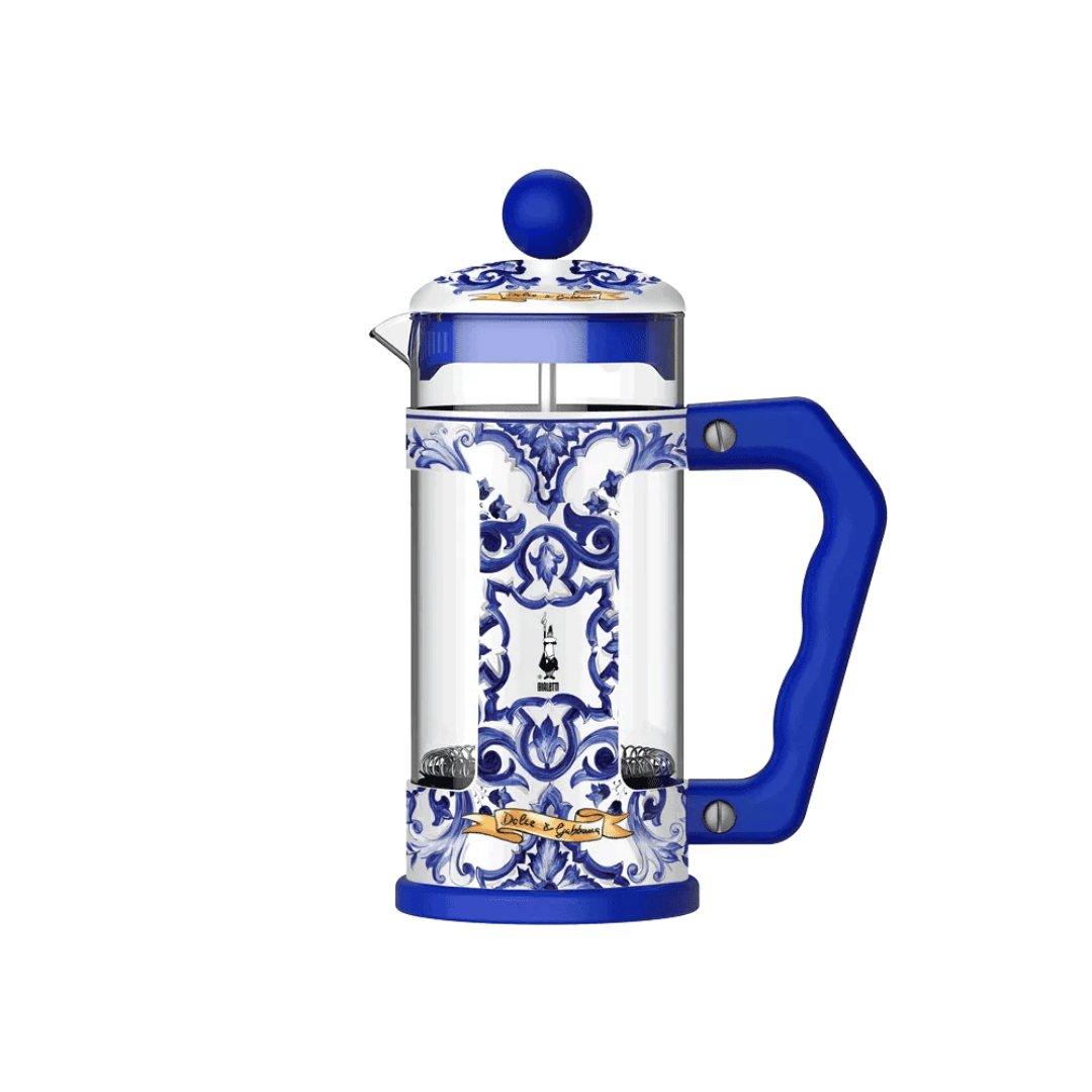 Bialetti X Dolce&Gabbana Blue Mediterranean Coffee Press: Blue 3 Mug / 8 Tazze / 1L
