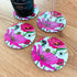 Bean & Bemble Coaster Round Melamine Wood Summer Poppies Grey Floral Pattern