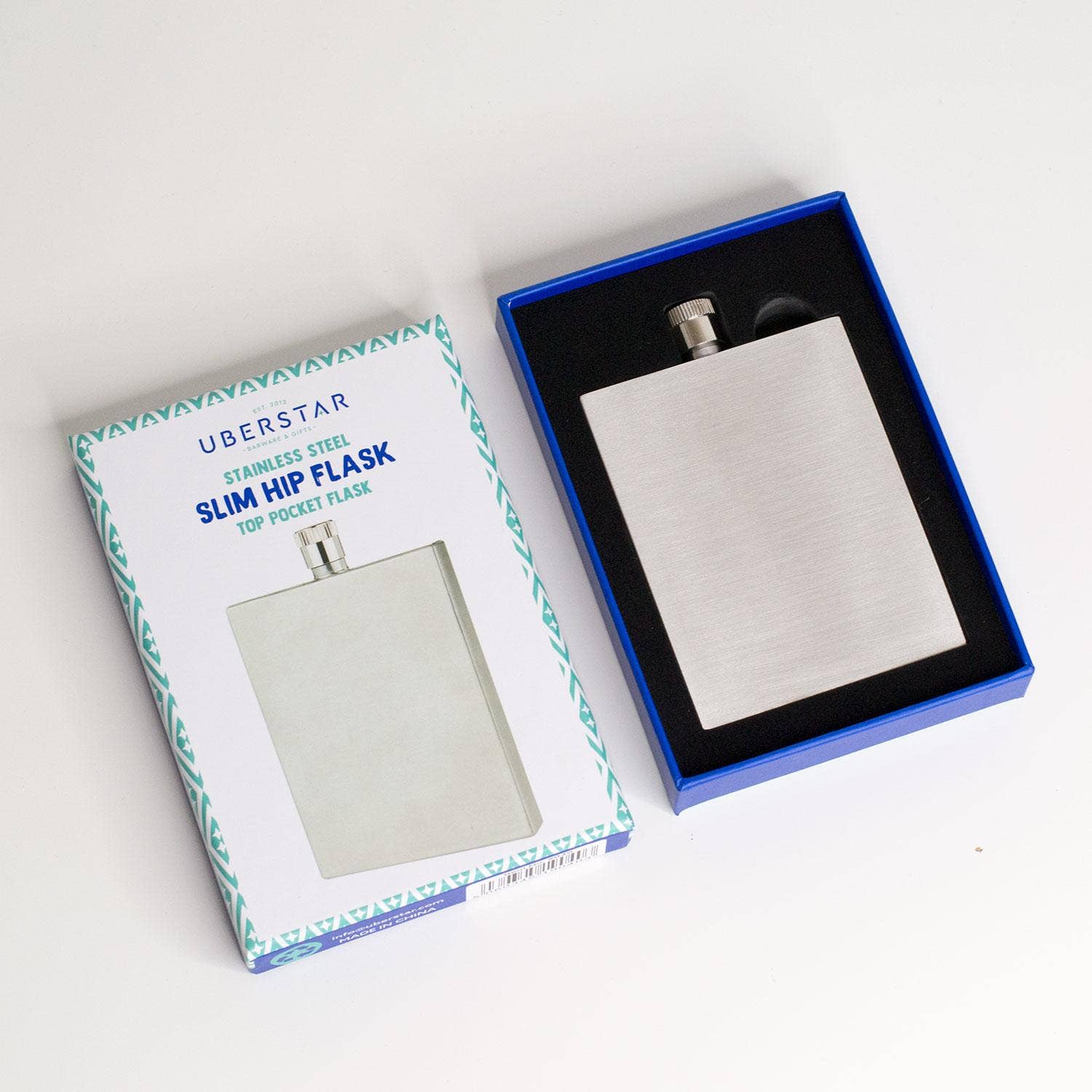 Uberstar Stainless Steel 3oz Slim Hip Flask