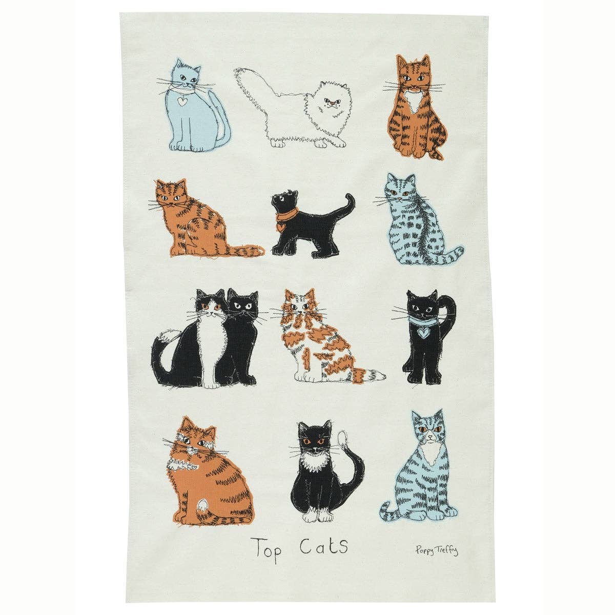 Top cats tea towel